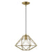 1 Light Mini Pendant in Antique Brass