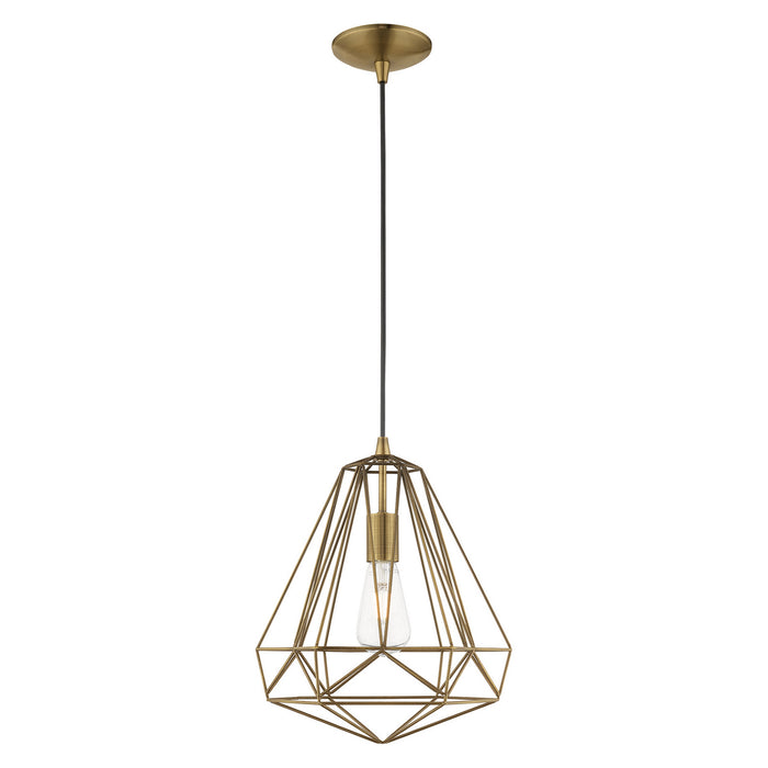 1 Light Mini Pendant in Antique Brass