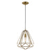 1 Light Mini Pendant in Antique Brass