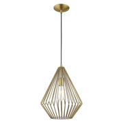 1 Light Mini Pendant in Antique Brass