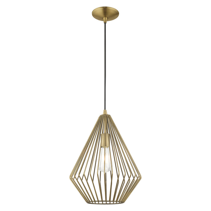1 Light Mini Pendant in Antique Brass