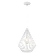 1 Light Mini Pendant in White