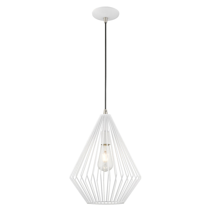 1 Light Mini Pendant in White