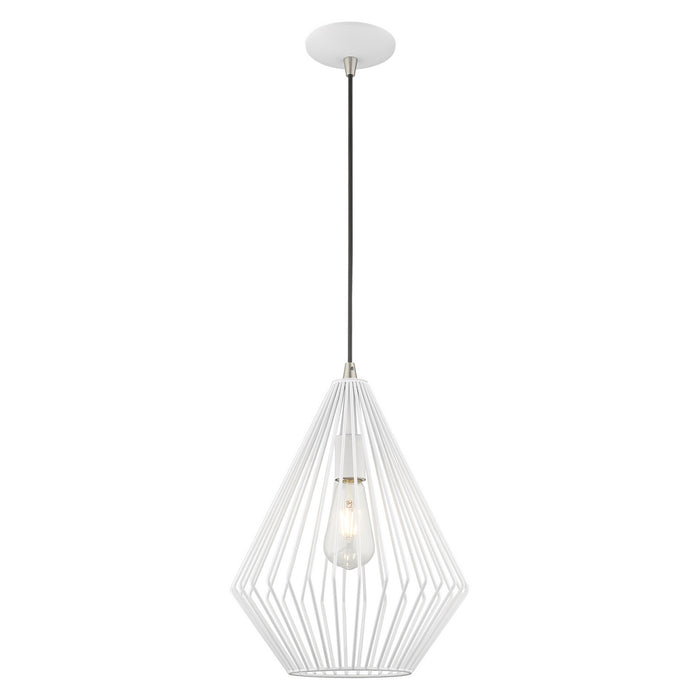 1 Light Mini Pendant in White