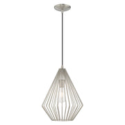 1 Light Mini Pendant in Brushed Nickel