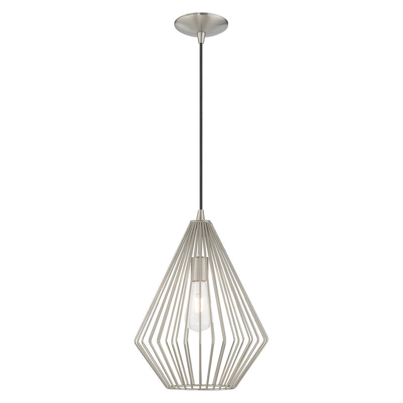 1 Light Mini Pendant in Brushed Nickel