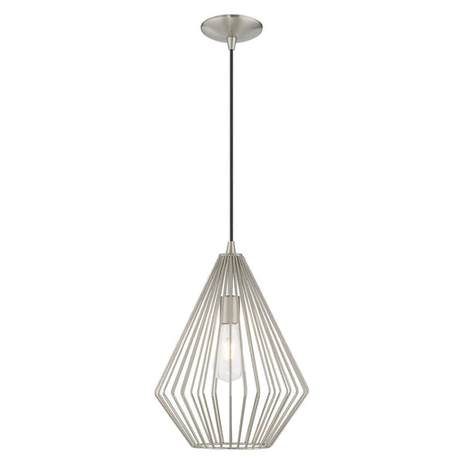 1 Light Mini Pendant in Brushed Nickel