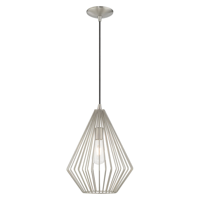 1 Light Mini Pendant in Brushed Nickel
