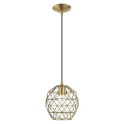 1 Light Mini Pendant in Antique Brass