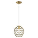 1 Light Mini Pendant in Antique Brass