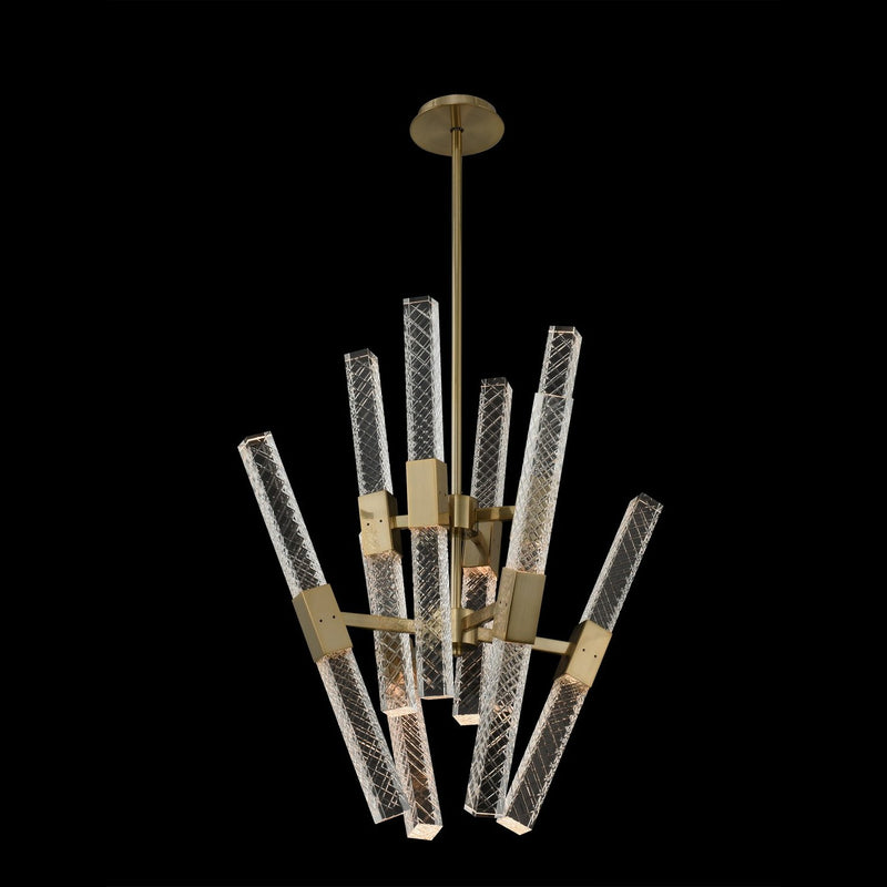 Apollo Two-Tier LED Chandelier in Brushed Champagne Gold
