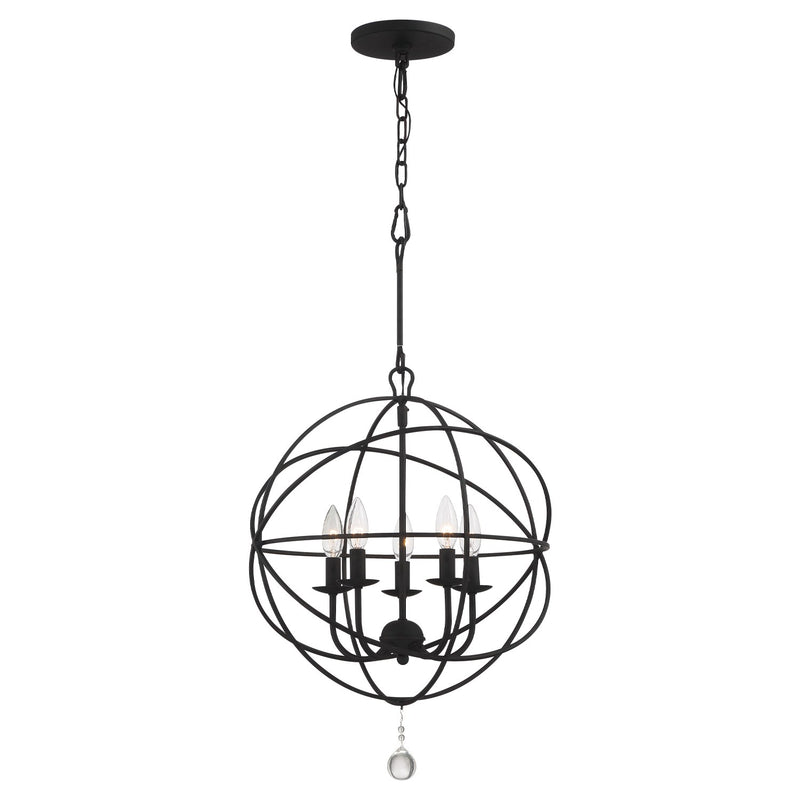 Solaris 5 Light 17" Chandelier in Black