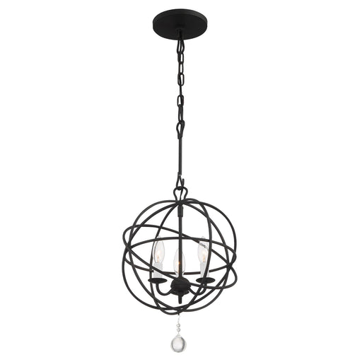 Solaris 3 Light 12.5" Chandelier in Black