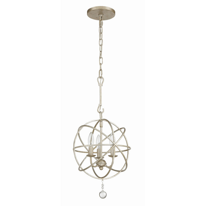Solaris 3 Light 12.5" Chandelier in Olde Silver