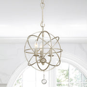 Solaris 3 Light 12.5" Chandelier in Olde Silver in a room setting