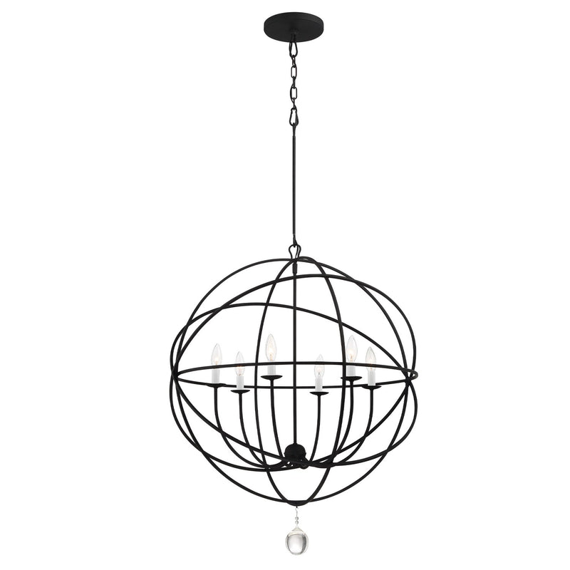 Solaris 6 Light 22.5" Chandelier in Black
