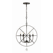 Solaris 6 Light 22.5" Chandelier in English Bronze
