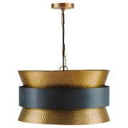 Loren 4-Light Pendant in Patinaed Brass and Dark Zinc - Lamps Expo