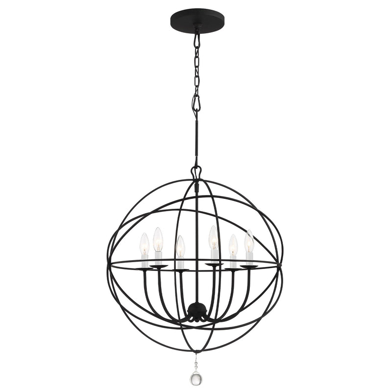Solaris 6 Light 28.5" Chandelier in Black