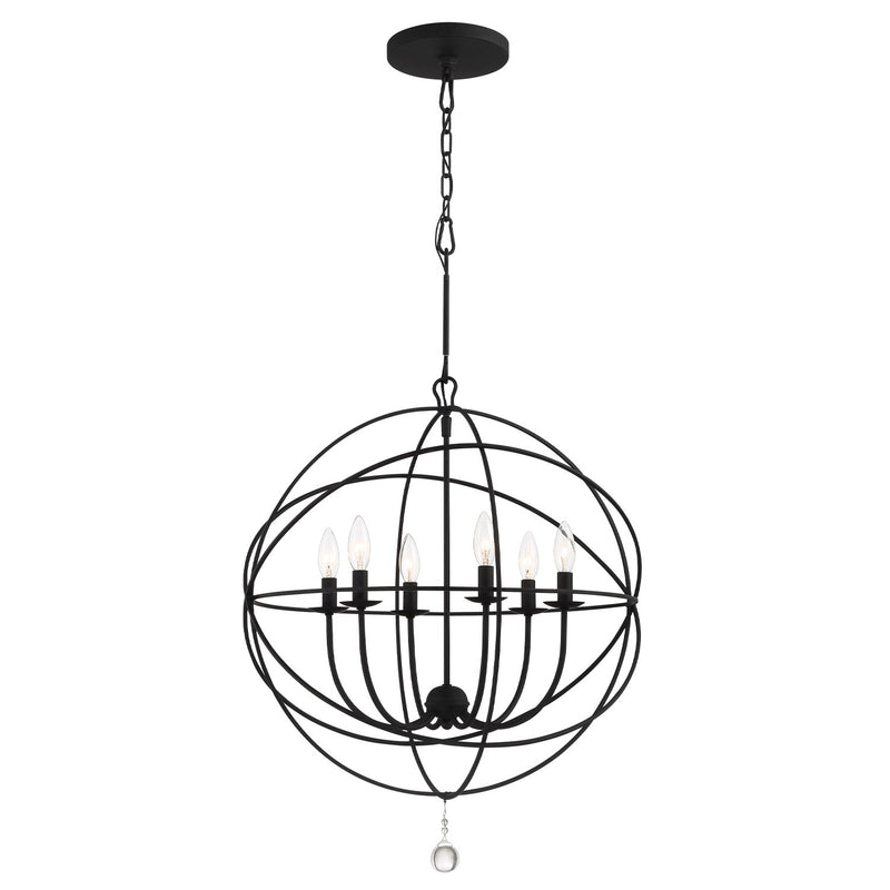 Solaris 6 Light 28.5" Chandelier in Black