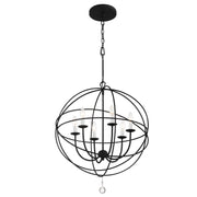 Solaris 6 Light 28.5" Chandelier in Black