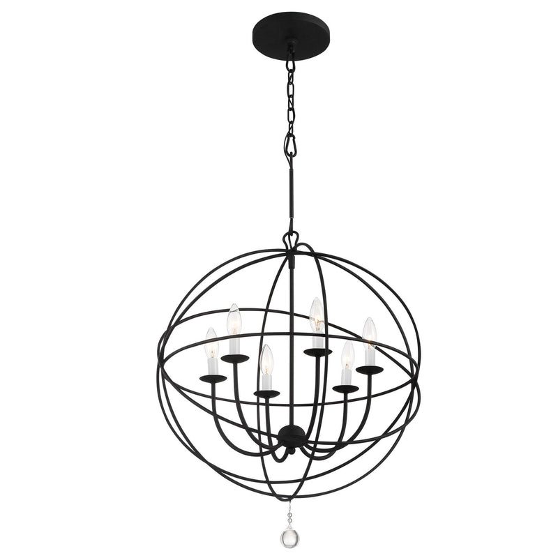 Solaris 6 Light 28.5" Chandelier in Black