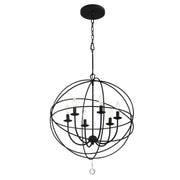 Solaris 6 Light 28.5" Chandelier in Black