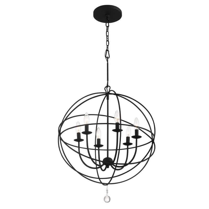 Solaris 6 Light 28.5" Chandelier in Black