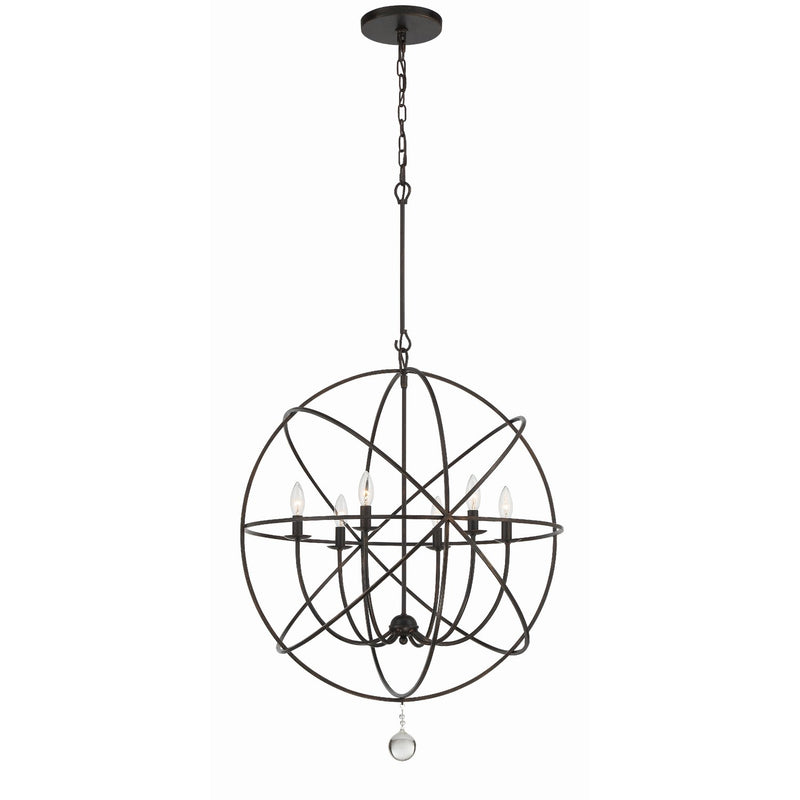 Solaris 6 Light 28.5" Chandelier in English Bronze