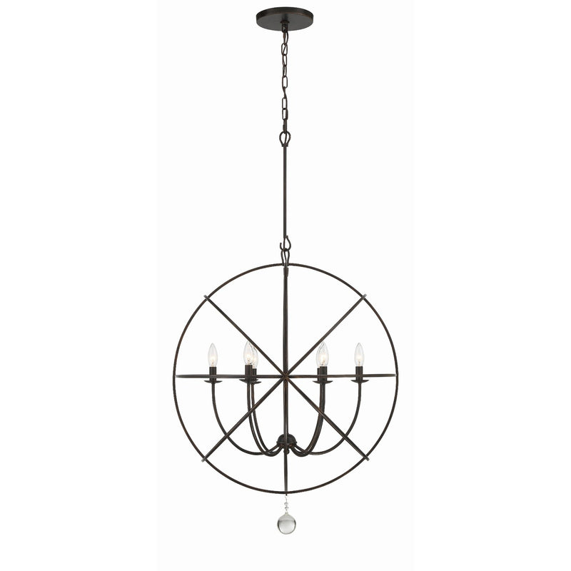 Solaris 6 Light 28.5" Chandelier in English Bronze