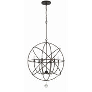 Solaris 6 Light 28.5" Chandelier in English Bronze