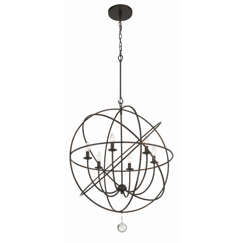 Solaris 6 Light 28.5" Chandelier in English Bronze