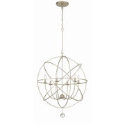 Solaris 6 Light 28.5" Chandelier in Olde Silver