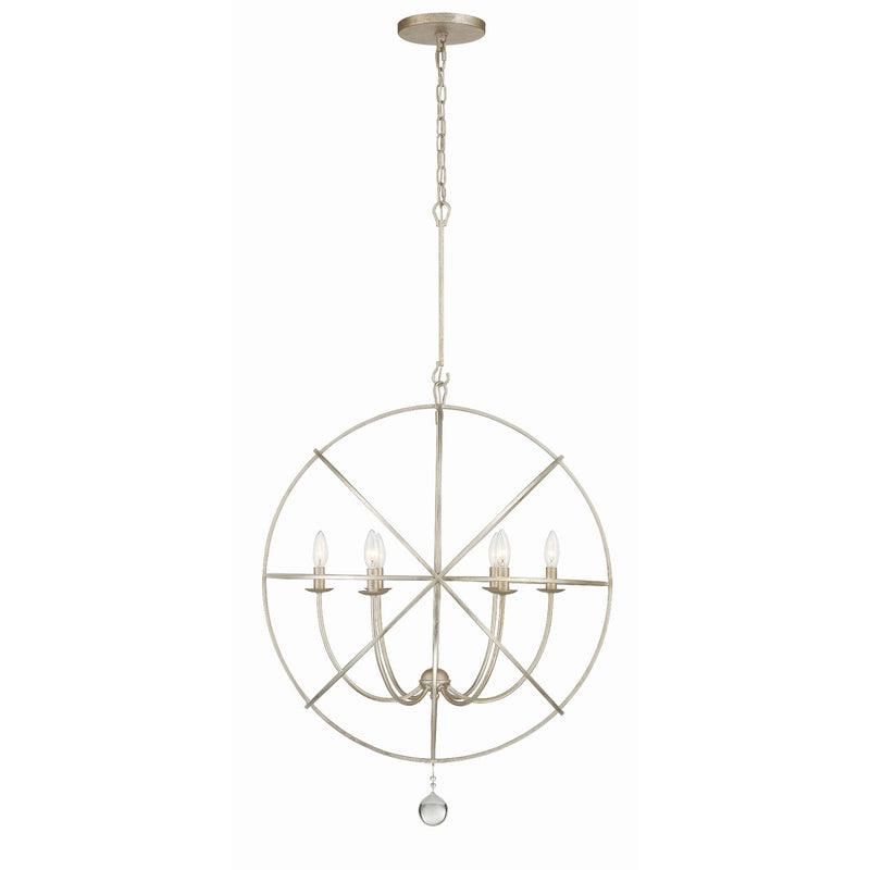 Solaris 6 Light 28.5" Chandelier in Olde Silver