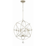 Solaris 6 Light 28.5" Chandelier in Olde Silver