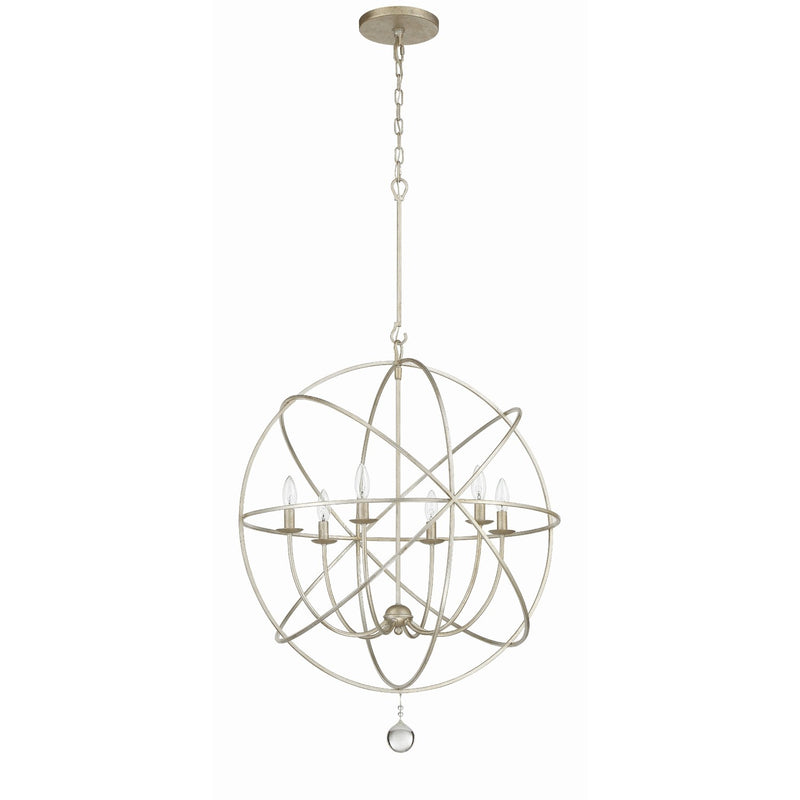 Solaris 6 Light 28.5" Chandelier in Olde Silver