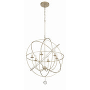 Solaris 6 Light 28.5" Chandelier in Olde Silver