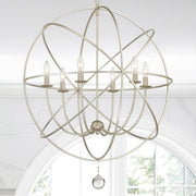 Solaris 6 Light 28.5" Chandelier in Olde Silver in a room setting