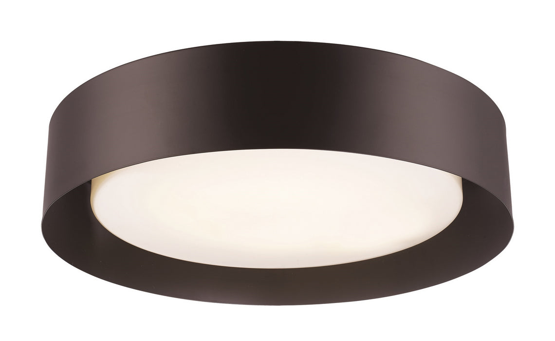 LED Flushmount in Black with White Acrylic