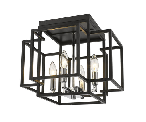 Titania 4 Light Flush Mount in Black / Chrome