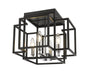 Titania 4 Light Flush Mount in Black / Chrome