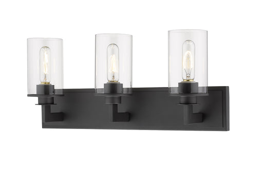 Savannah 3 Light Vanity in Bronze with Clear Glass