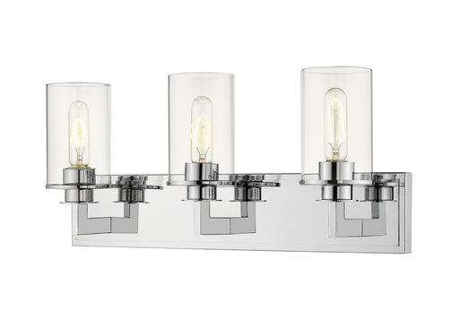 Savannah 3 Light Vanity in Chrome with Clear Glass
