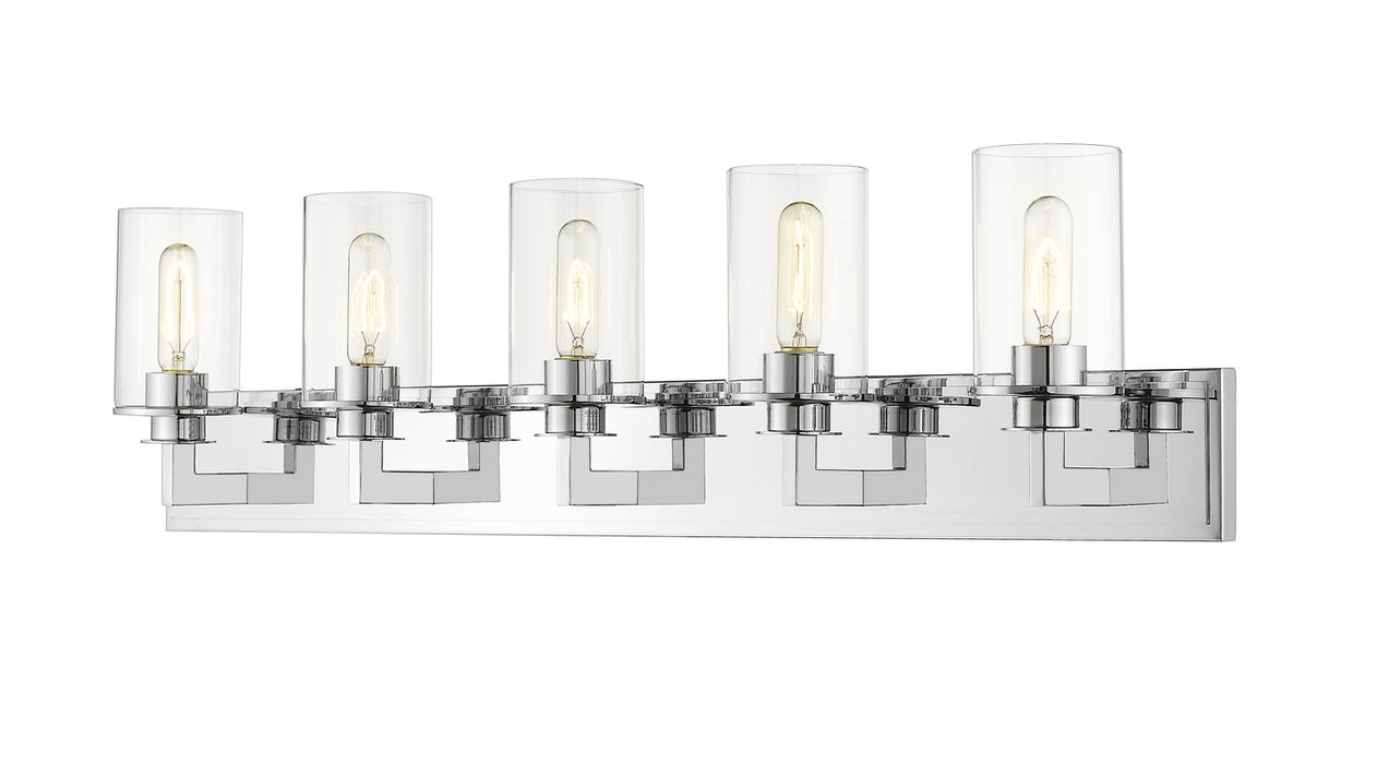 Savannah 5 Light Vanity in Chrome with Clear Glass