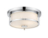 Savannah 2-Light Flush Mount in Chrome with Matte Opal Glass - Lamps Expo