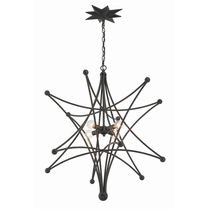 Astro 4 Light 27" Pendant in Black