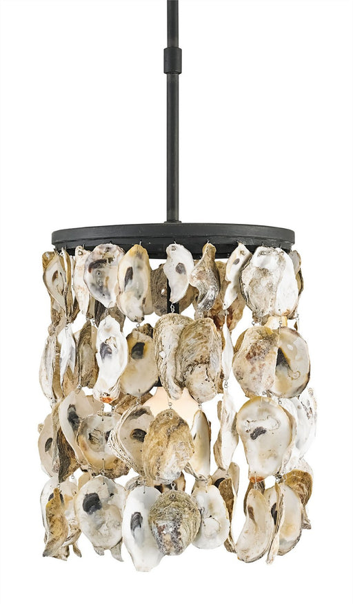 Oyster Shell Pendant in Natural/Blacksmith