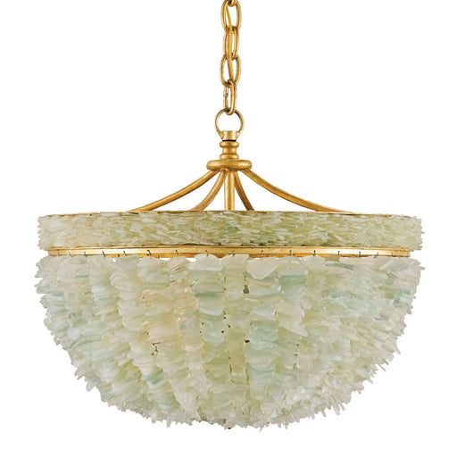 Bayou 3-Light Pendant in Contemporary Gold Leaf/Seaglass