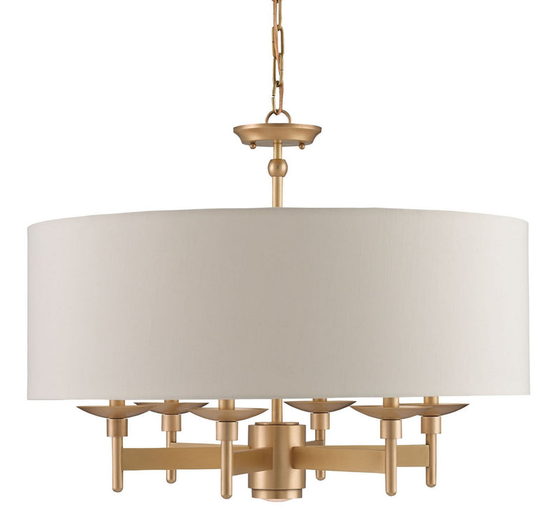 Bering 6-Light Drum Chandelier in Antique Brass