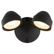 Double 22W LED Outdoor Flood Light in Matte Black